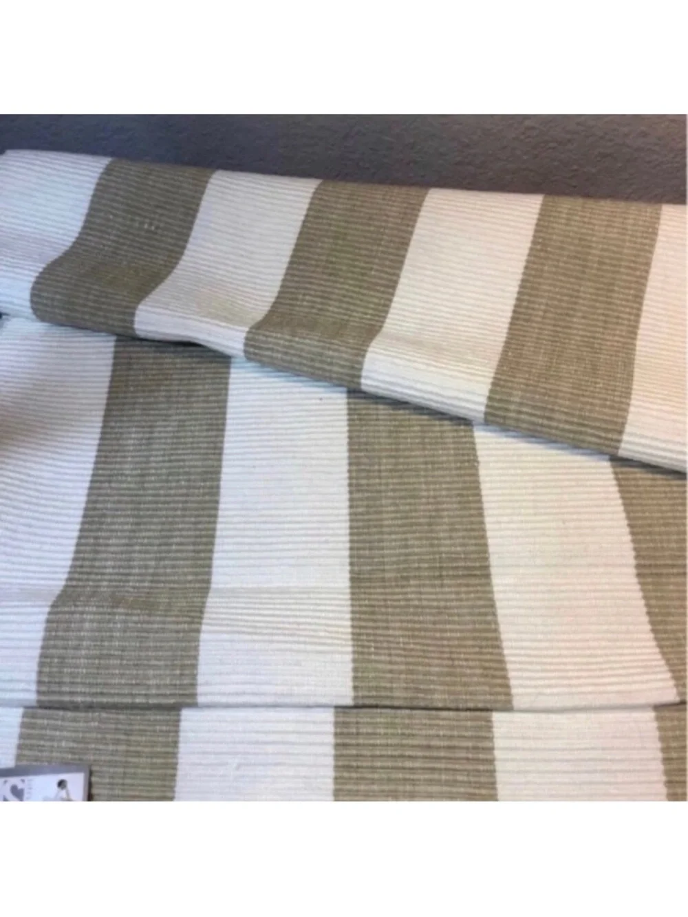 2 NWT 16 x 72 in. Rectangle Classic Stripe Design Ribbed Cotton Table Runners